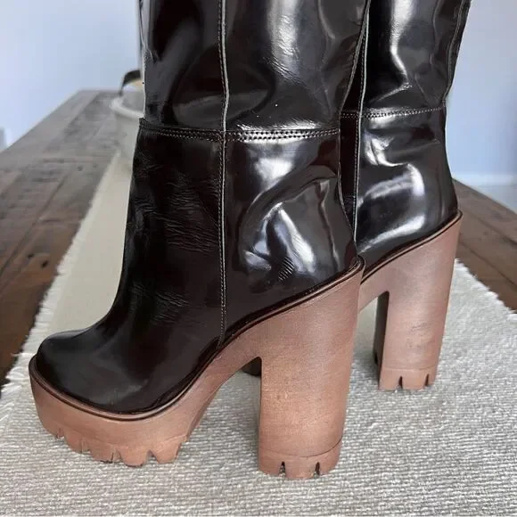STIÚ Cindy Knee-High Platform Boot Brown Color Size 36. - Picture 8 of 13